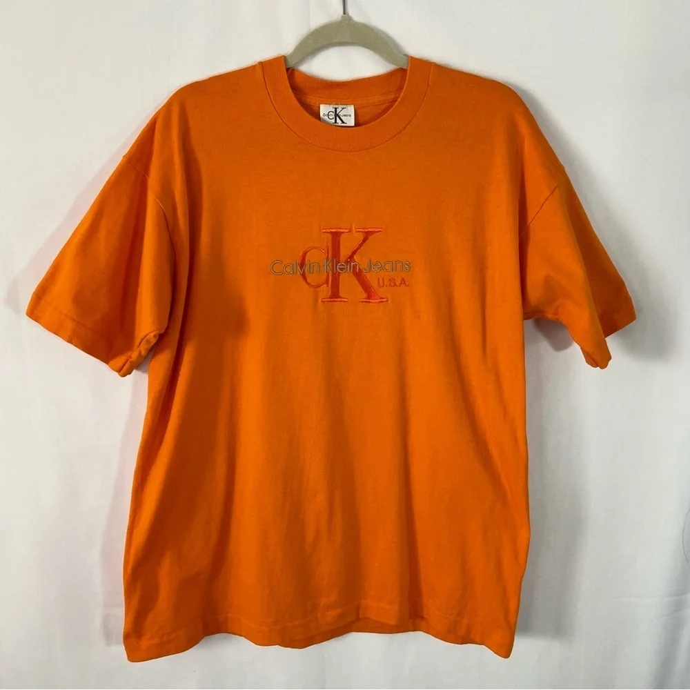 Vintage Calvin Klein orange T-shirt rare